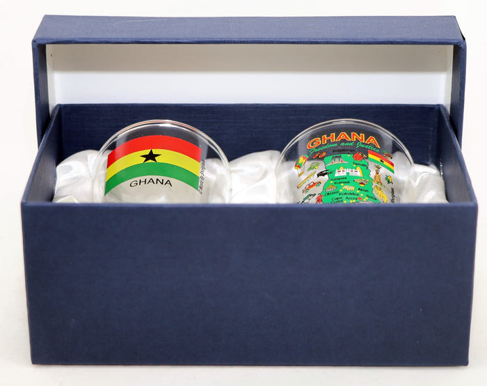 Ghana Souvenir Boxed Shot Glass Set (Set of 2)