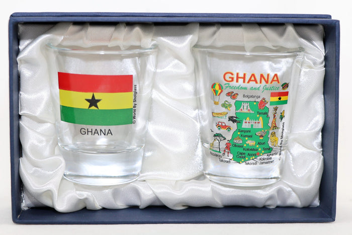 Ghana Souvenir Boxed Shot Glass Set (Set of 2)