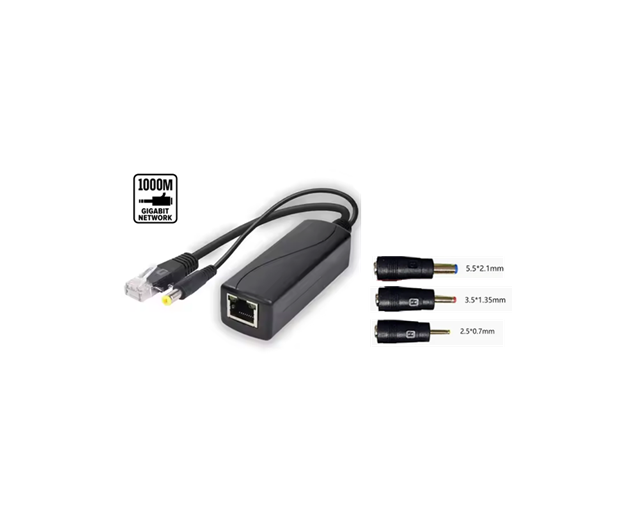 Product Marketing Image of Simply Secured SKU: POEJK-S1224B by Vendor Grid Networking Product Gigabit PoE Splitter - 12V 2A Output (24W), 802.3af/at Input 44-57V (30W) | POEJK-S1224B