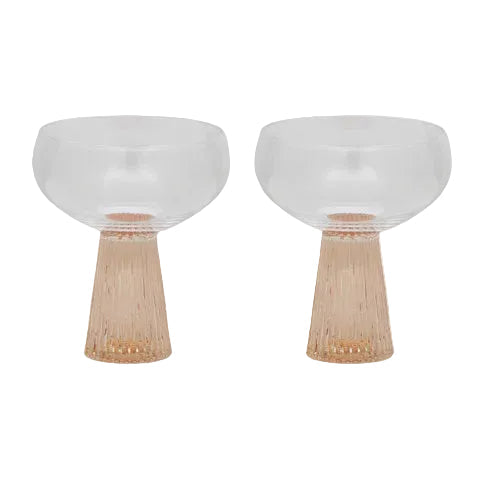 Giselle S/2 Ribbed Coupe Peach