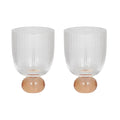 Giselle S/2 Ribbed Goblet Peach