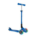 Globber PRIMO Foldable Lights 3-wheel navy blue kids scooter with LED light-up wheels and adjustable handlebar