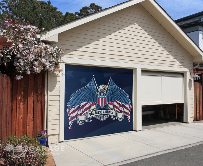 God Bless America | 1-Car Garage Door Cover