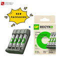 GP Recyko 4 slot USB Charger B441 with 4x AA 2100mAh NiMH Batteries