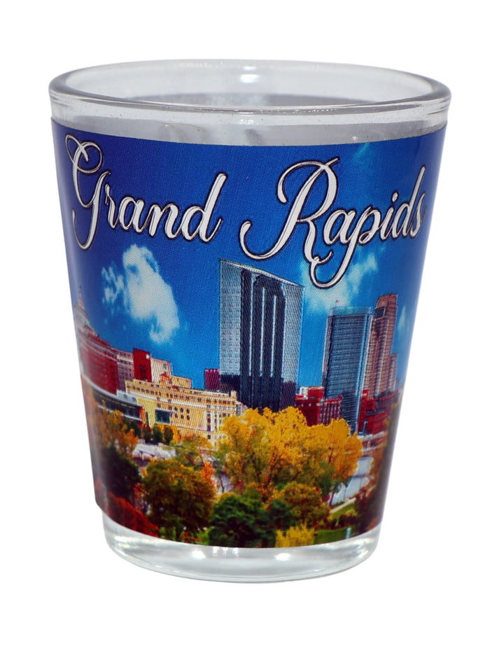 Grand Rapids Michigan Foil Blue City Sky Shot Glass