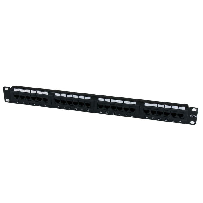 Product Marketing Image of Simply Secured SKU: POEJKPP6-24 by Vendor Grid Networking Product Grid 24-Port Rackmount Patch Panel | Cat6/Cat6e/Cat6A Structured Cabling | POEJKPP6-24