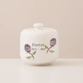 Hand Painted Purple Rose Elegant White Pet Urn  Personalized Cat & Dog Pet Urn, Custom Carved Pottery Keepsake Urn