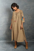 Handwoven Khadi Applique Dress – Ethically Handmade