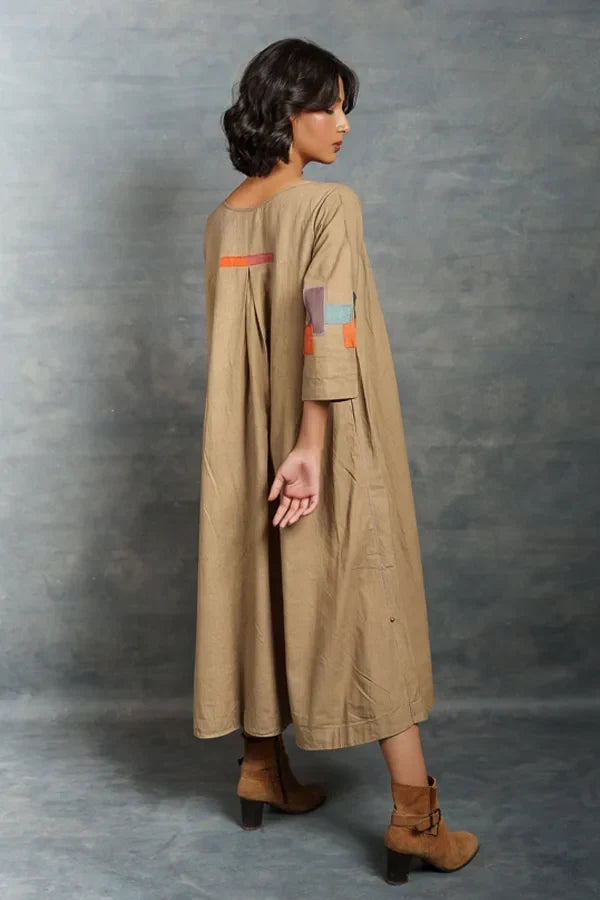 Handwoven Khadi Applique Dress – Ethically Handmade