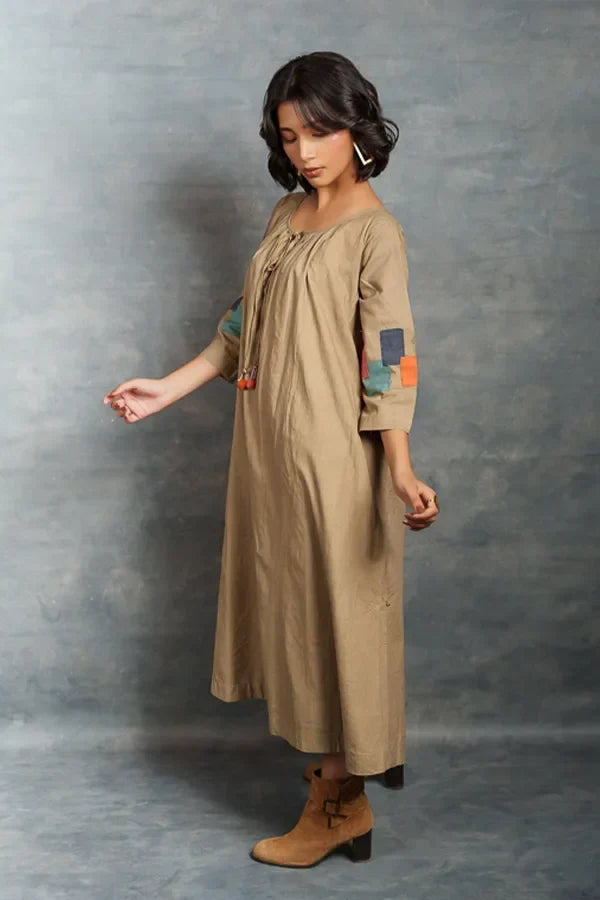 Handwoven Khadi Applique Dress – Ethically Handmade