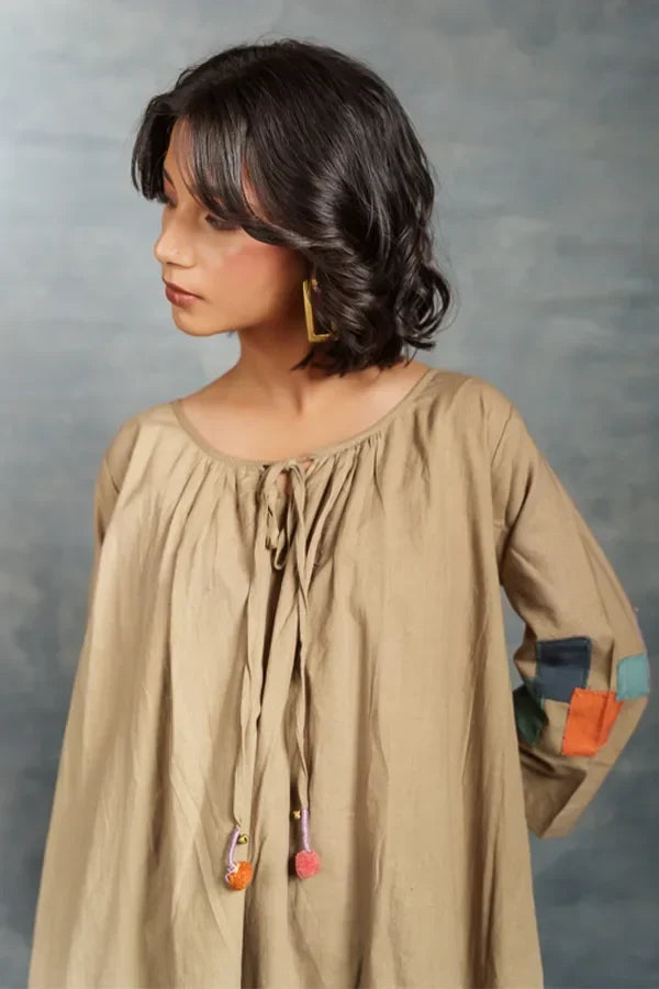 Handwoven Khadi Applique Dress – Ethically Handmade