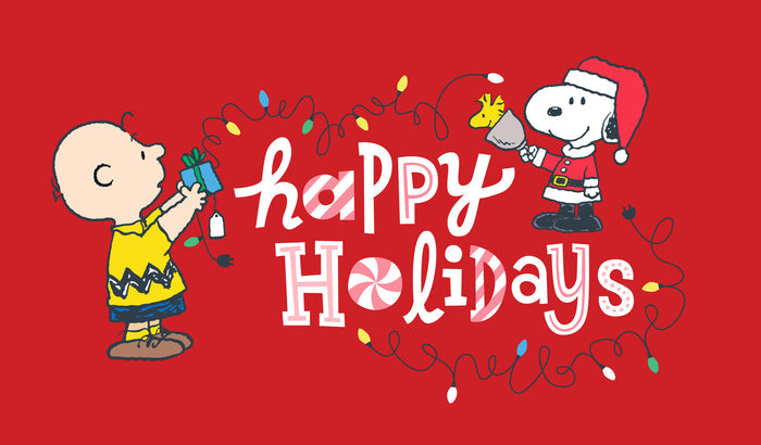 Happy Holidays | 2-Car Peanuts® Garage Door Cover