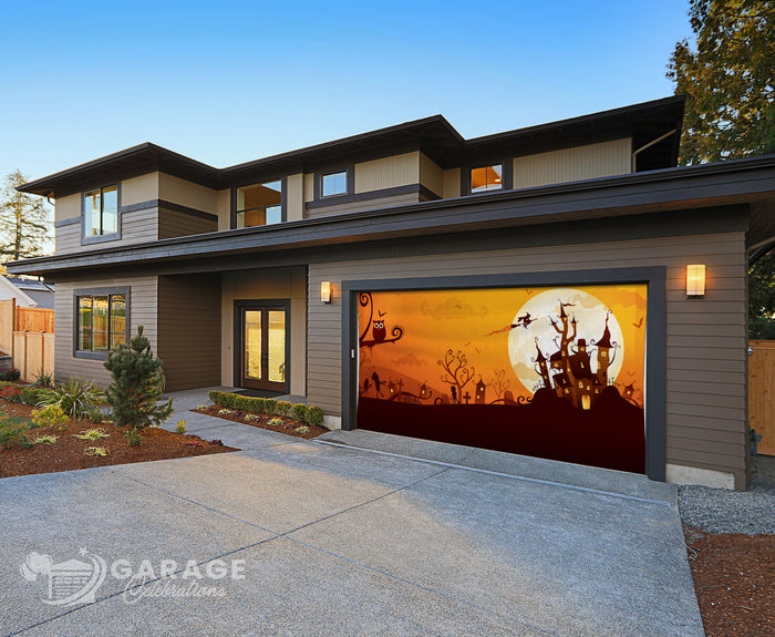 Haunted House | 2-Car Garage Door Cover