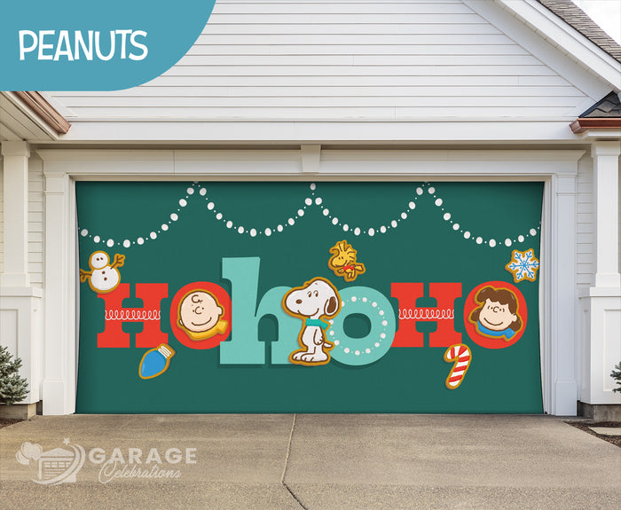 Ho Ho Ho | 2-Car Peanuts® Garage Door Cover