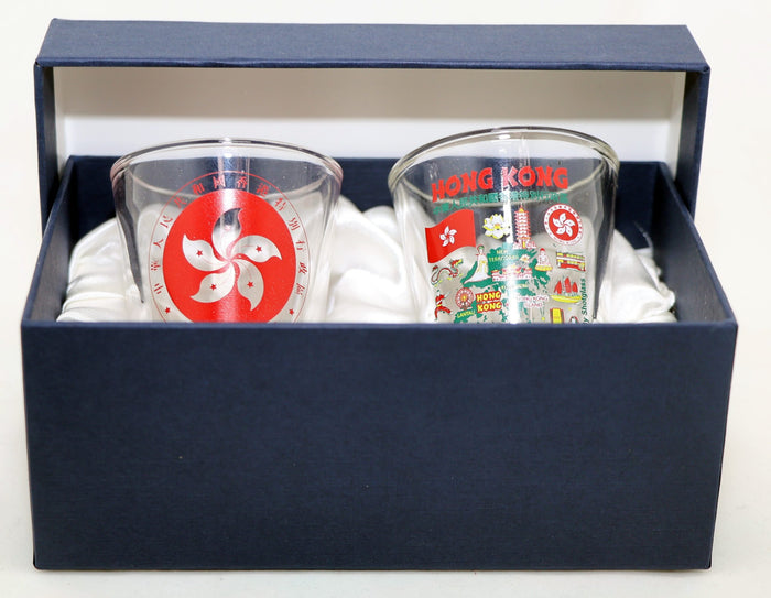 Hong Kong Souvenir Boxed Shot Glass Set (Set of 2)