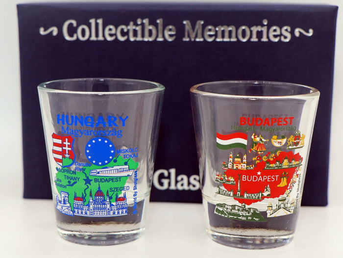 Hungary Souvenir Boxed Shot Glass Set (Set of 2)