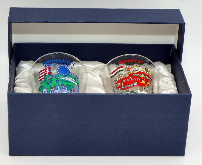 Hungary Souvenir Boxed Shot Glass Set (Set of 2)