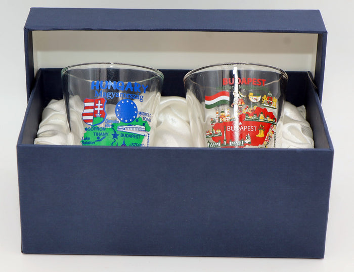 Hungary Souvenir Boxed Shot Glass Set (Set of 2)