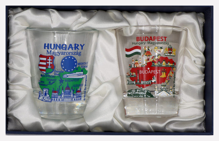 Hungary Souvenir Boxed Shot Glass Set (Set of 2)