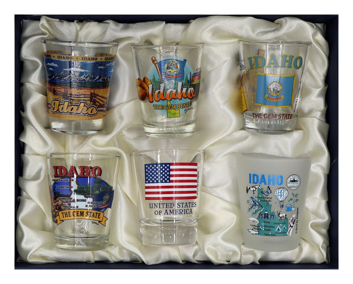 Idaho United States USA Souvenir Boxed Shot Glass Set (Set of 6)