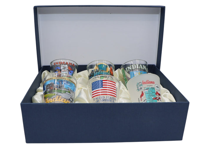 Indiana United States USA Souvenir Boxed Shot Glass Set (Set of 6)