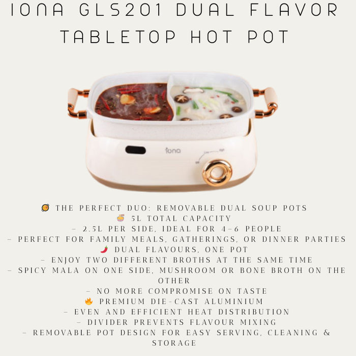 IONA GLS201 Dual Flavor Tabletop Hot Pot
