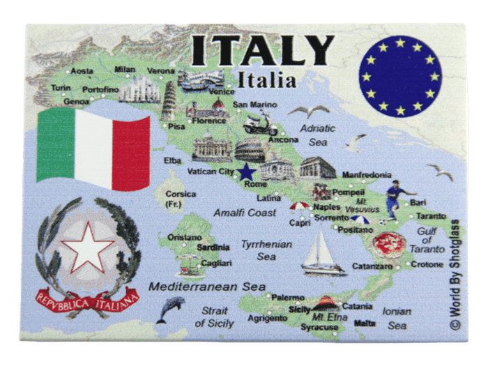 Italy EU Series Souvenir Fridge Magnet 2.5 inches X 3.5 inches