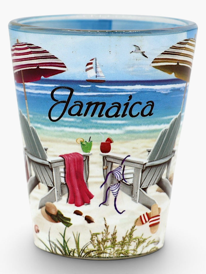 Jamaica Seas Day Umbrellas In and Out Shot Glass