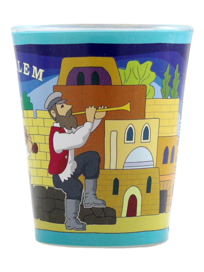 Jerusalem Israel Folk Musicians Shot Glass