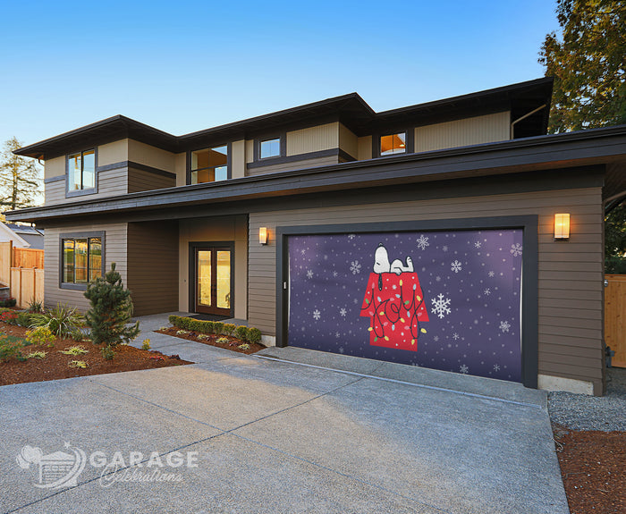Joyful Snoopy | 2-Car Peanuts® Garage Door Cover