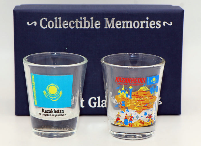 Kazakhstan Souvenir Boxed Shot Glass Set (Set of 2)