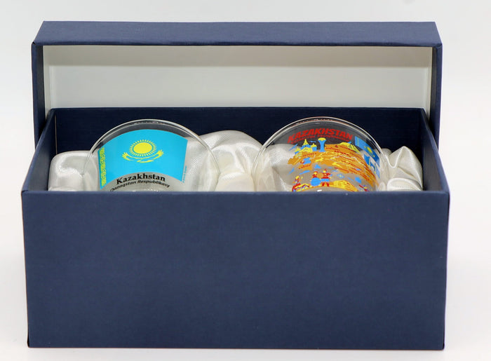Kazakhstan Souvenir Boxed Shot Glass Set (Set of 2)