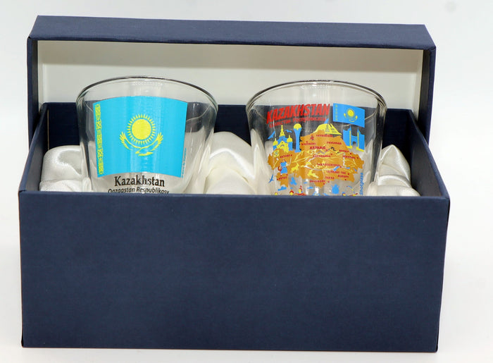 Kazakhstan Souvenir Boxed Shot Glass Set (Set of 2)