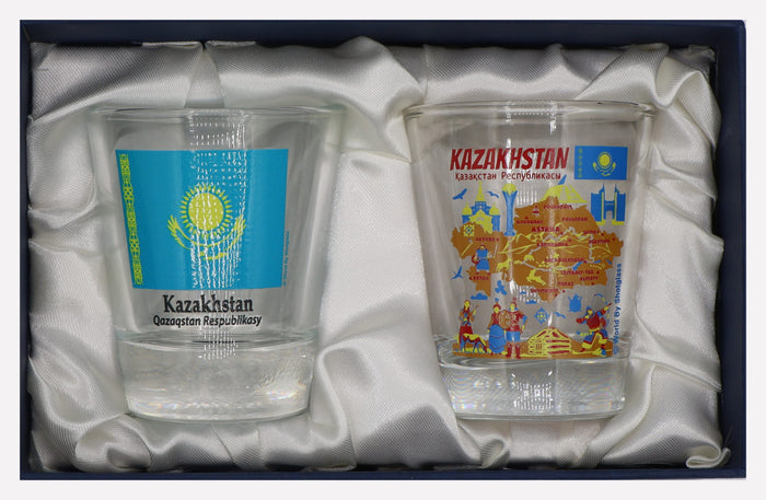 Kazakhstan Souvenir Boxed Shot Glass Set (Set of 2)