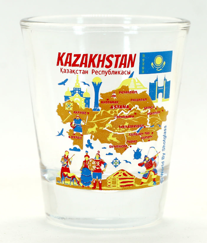 Kazakhstan Souvenir Boxed Shot Glass Set (Set of 2)