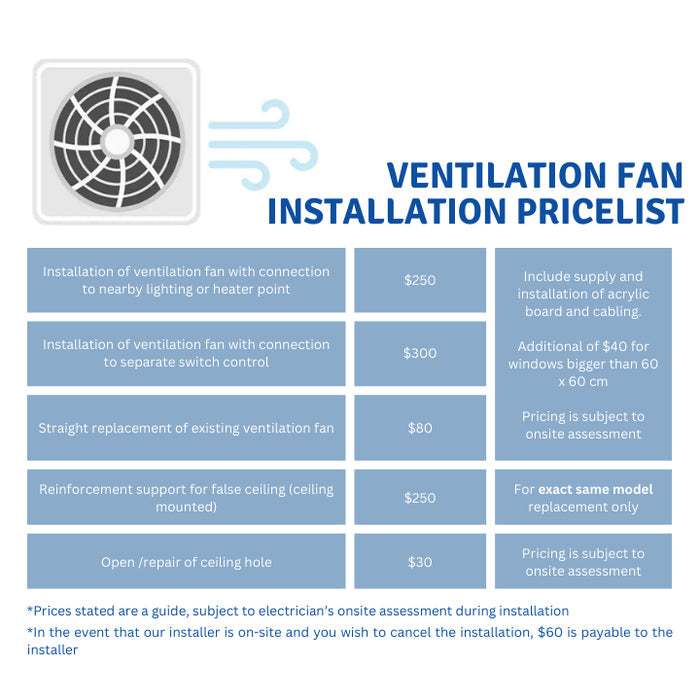 KDK 24cm/32cm Ceiling Mounted Ventilating Fan 24CDH / 32CDH/ 38CDH