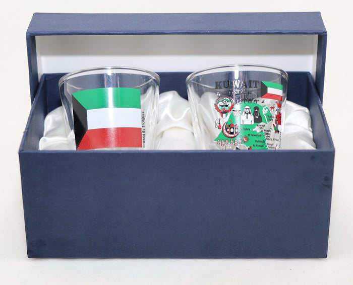 Kuwait Souvenir Boxed Shot Glass Set (Set of 2)
