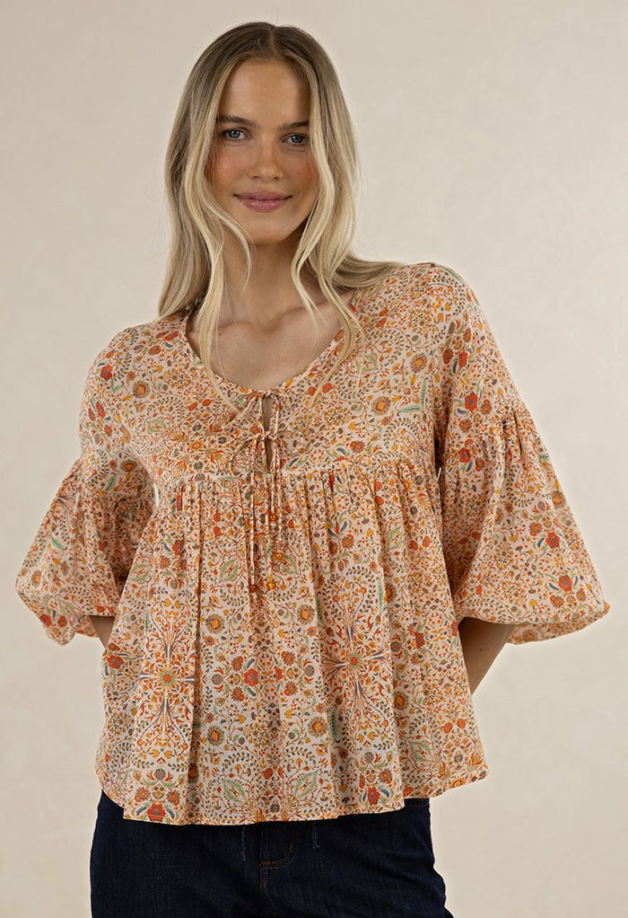 Lara Blouse - Melon Print