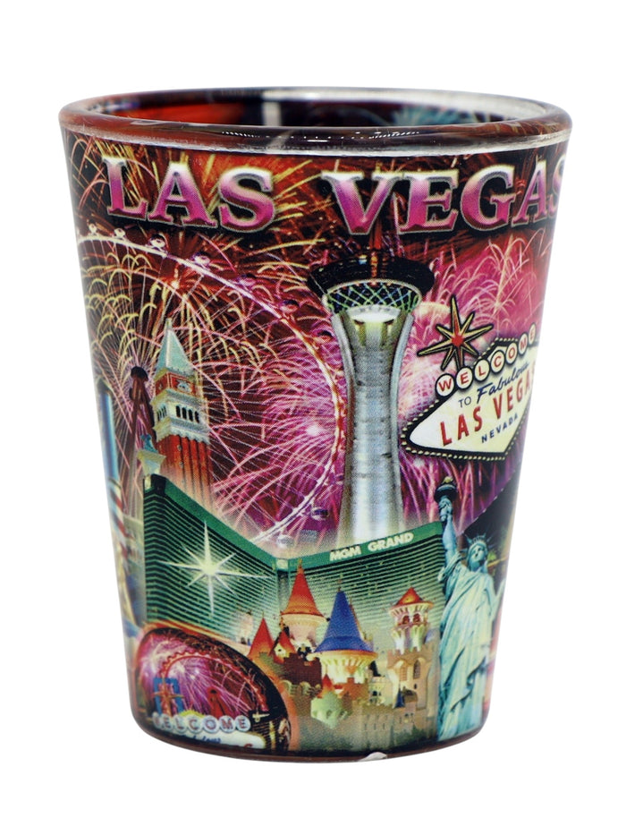 Las Vegas Nevada City Fireworks Shot Glass