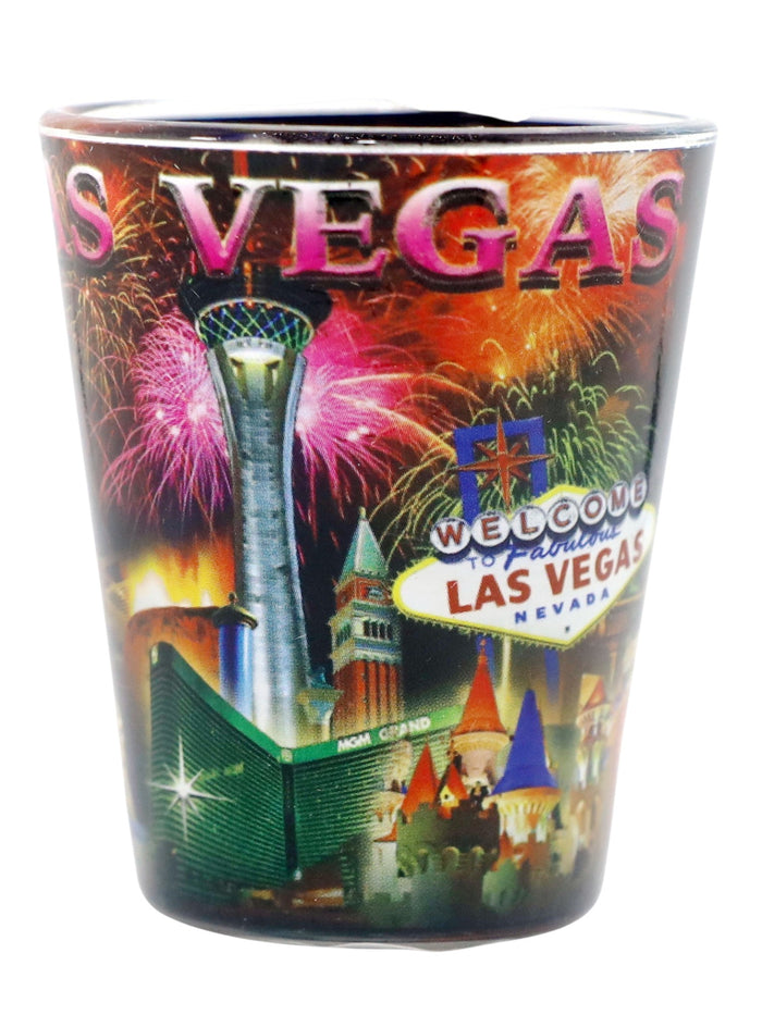 Las Vegas Nevada City Fireworks Shot Glass