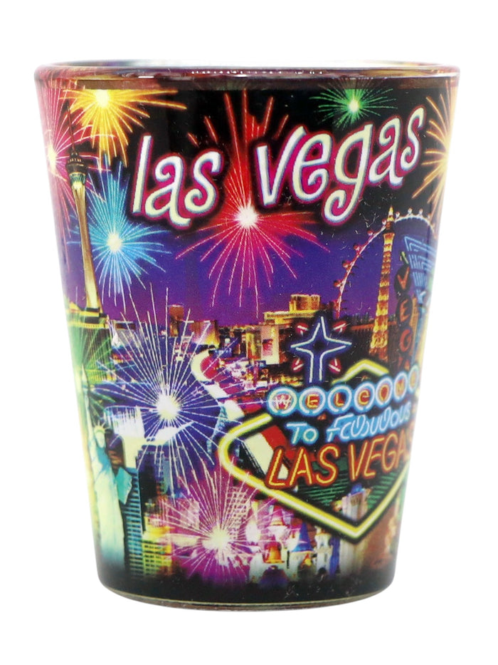 Las Vegas Nevada Neon Fireworks Shot Glass