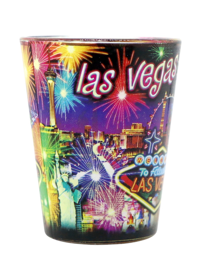 Las Vegas Nevada Neon Fireworks Shot Glass