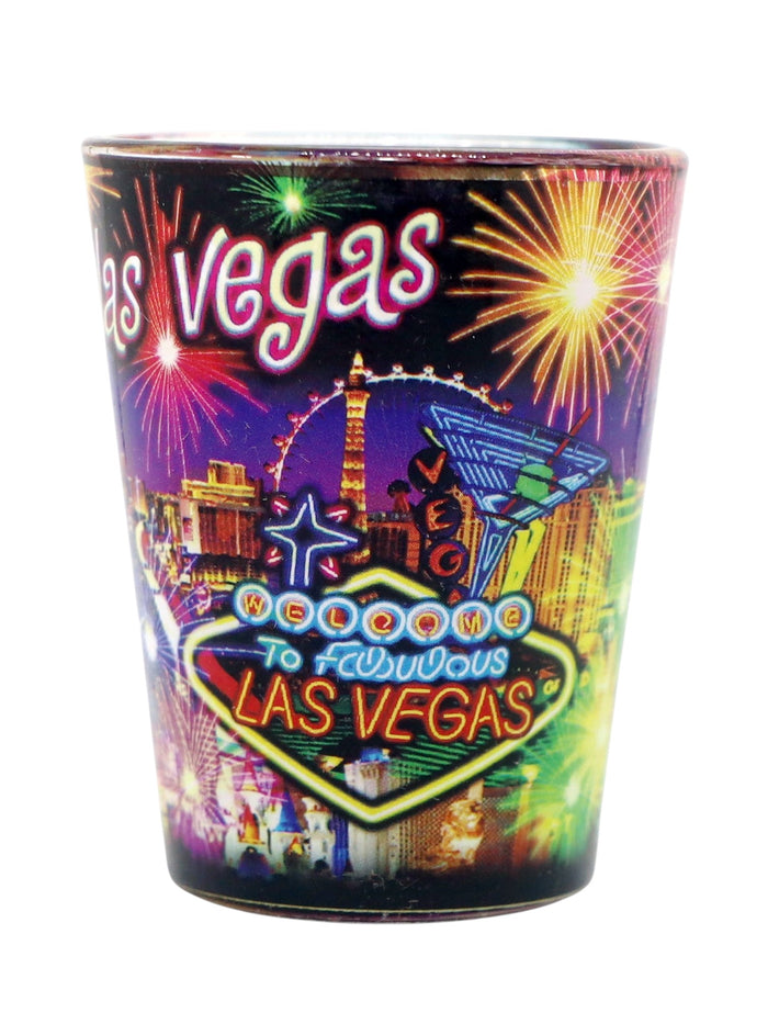 Las Vegas Nevada Neon Fireworks Shot Glass