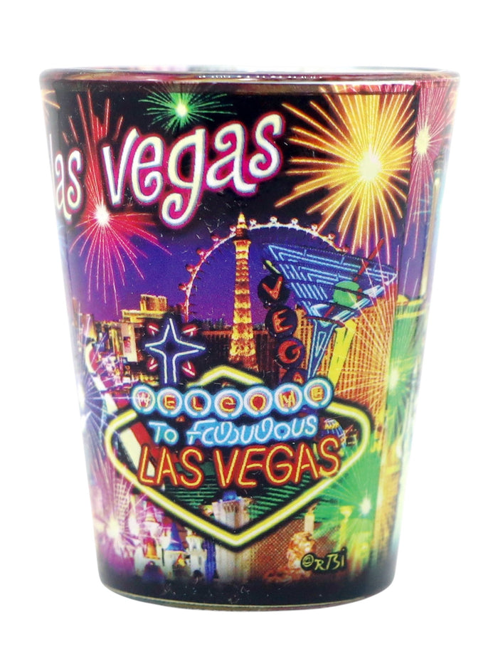Las Vegas Nevada Neon Fireworks Shot Glass