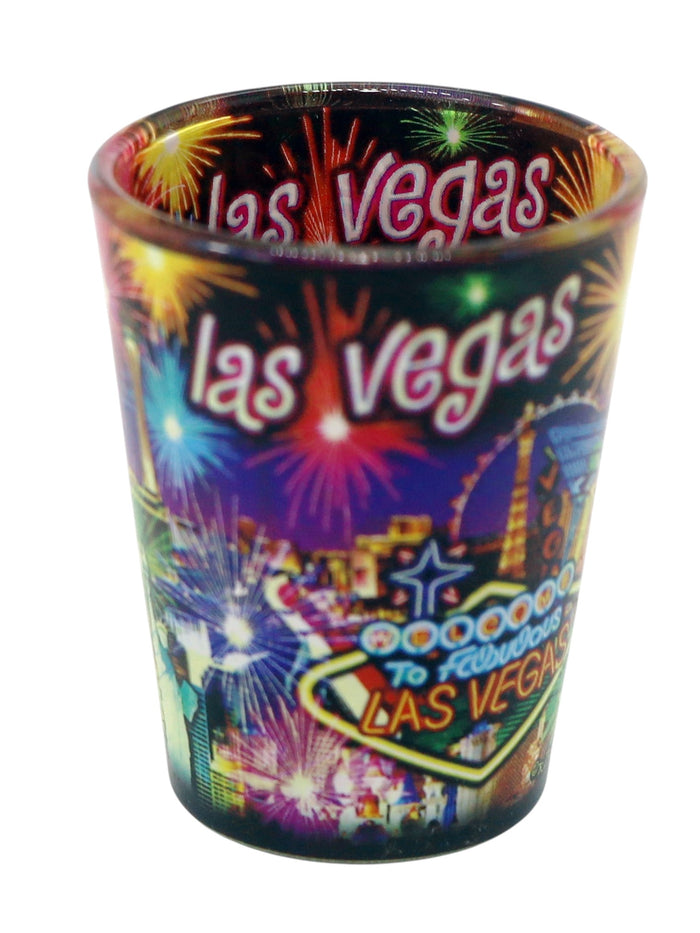 Las Vegas Nevada Neon Fireworks Shot Glass
