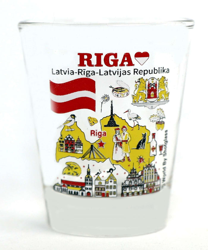 Latvia Souvenir Boxed Shot Glass Set (Set of 2)