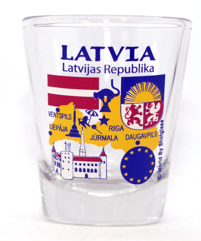 Latvia Souvenir Boxed Shot Glass Set (Set of 2)