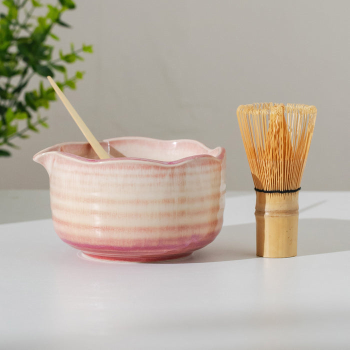 Lavender Ceramic Matcha Set with Bowl and Chasen Holder