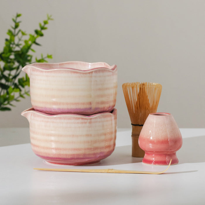 Lavender Ceramic Matcha Set with Bowl and Chasen Holder