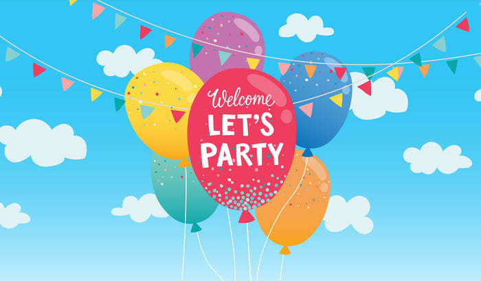 Let's Party | 2-Car Garage Door Cover